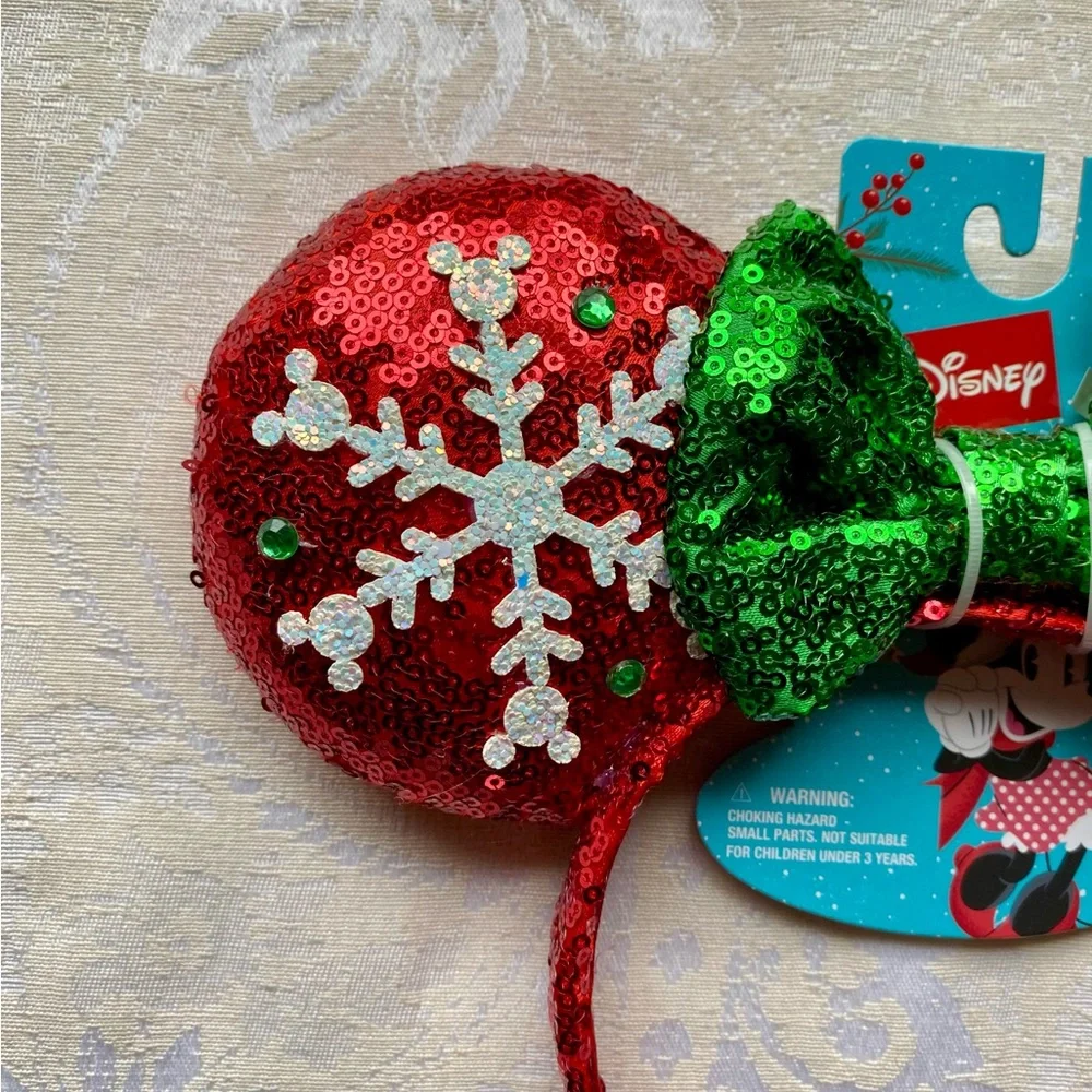 Disney Minnie Mouse Ears Holiday Headband New
